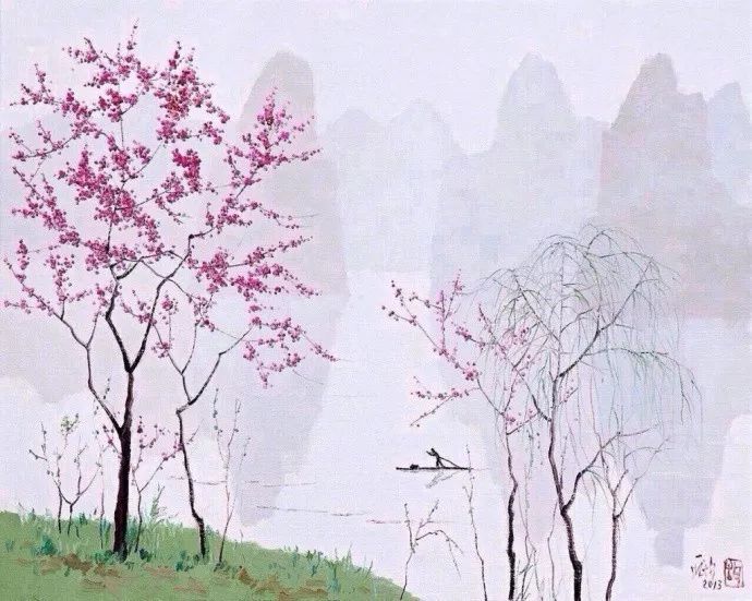 烟笼秦淮三月夜，春色如诗入画来