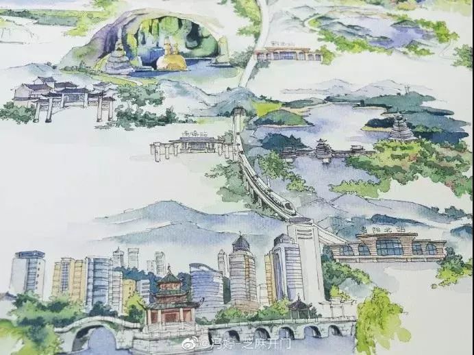 手绘重庆旅游地图，一笔一画，勾勒山城的江湖与浪漫