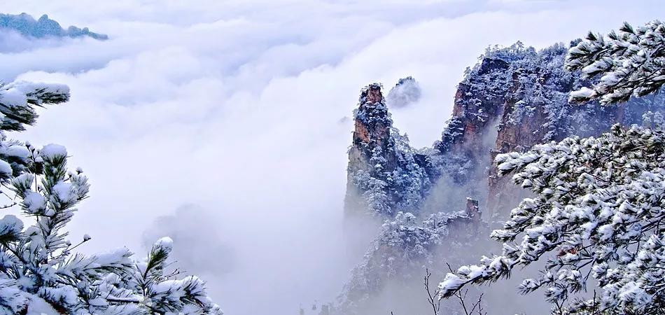 二月张家界，当冰雪吻上奇峰，赴一场山水间的冬日童话